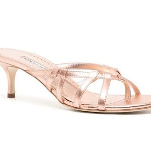 Manolo Blahnik Rose Gold Strappy Sandals